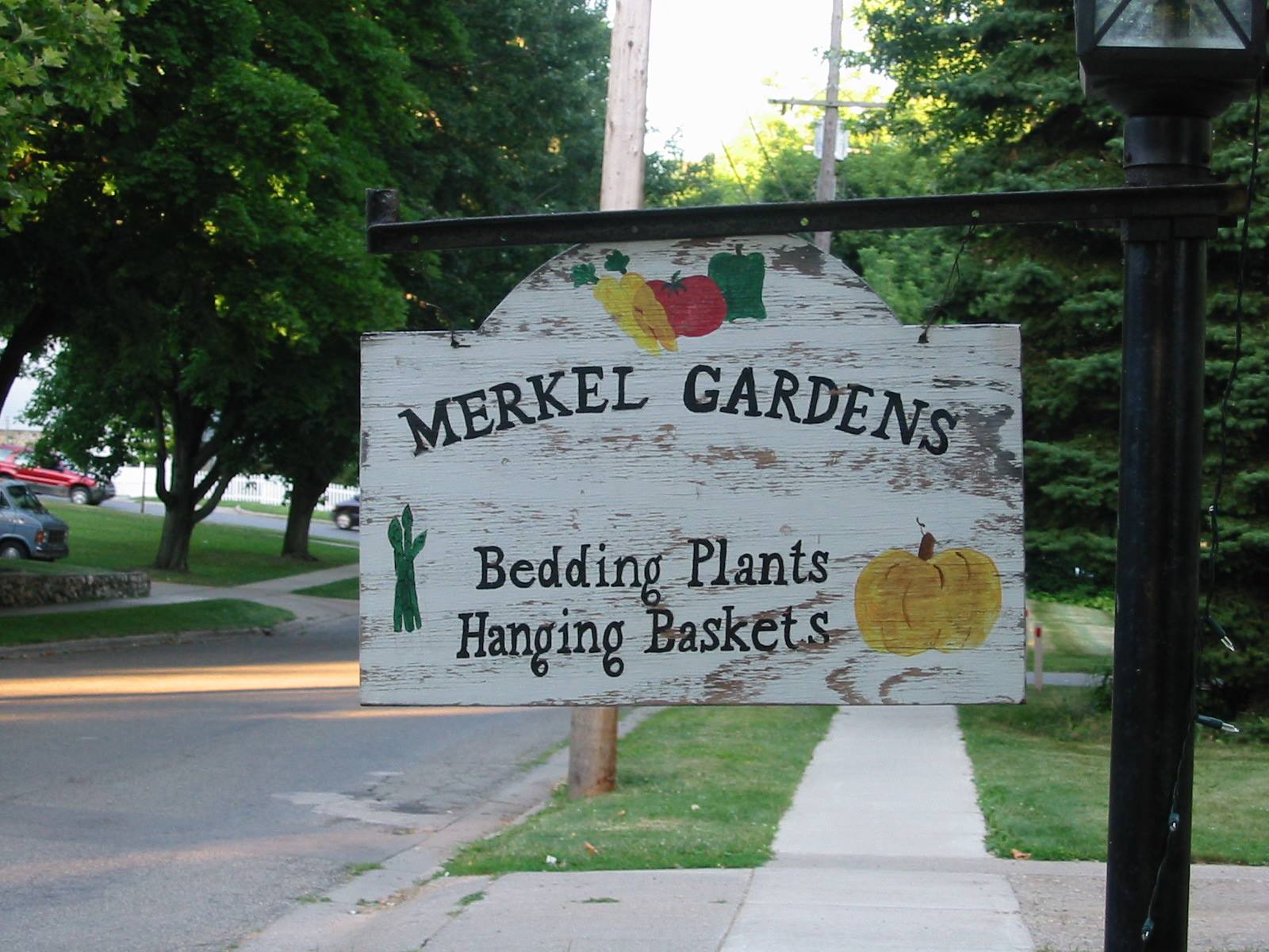 Merkel Gardens sign